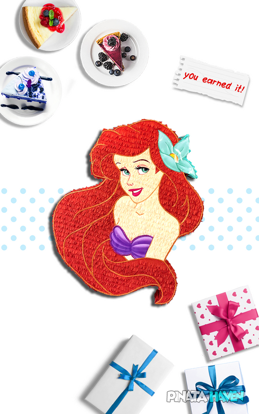 Ariel Mermaid pinata present for your daughters birthday party fun