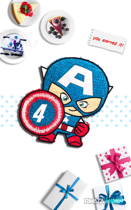 Captain america pinata present for your sons birthday party fun